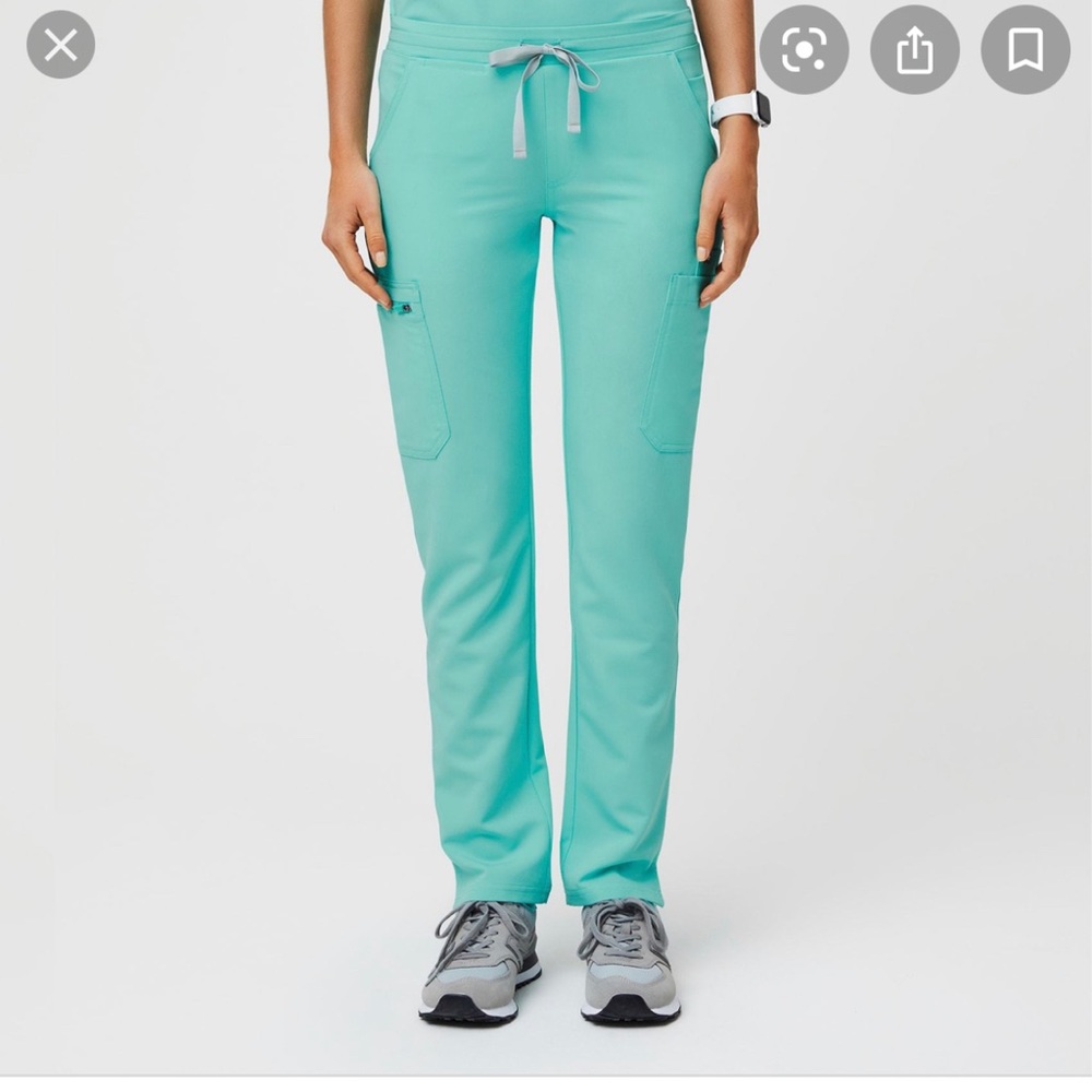 Aqua X Small Tall Figs Scrub Pants